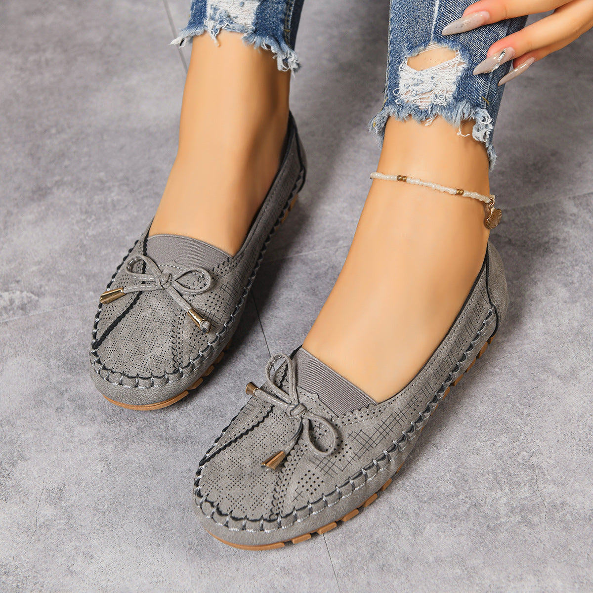 Ortopædiske slip-on loafers til damer med bred pasform