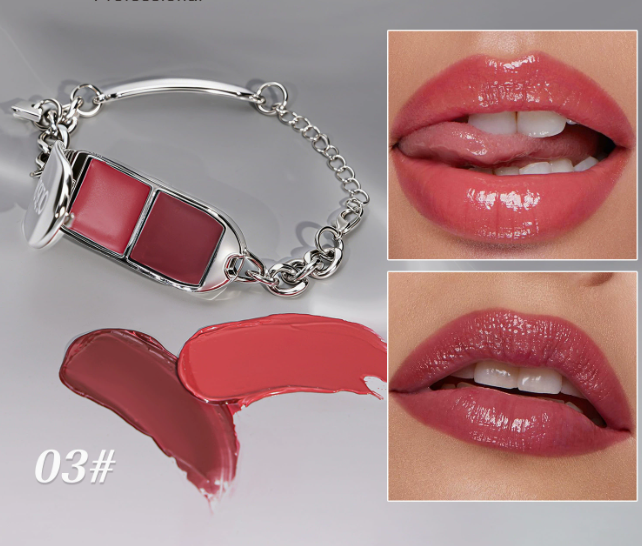 2-i-1 lipgloss-armbånd med aftagelig charm