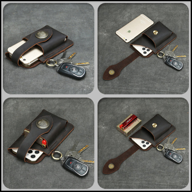 Icone™ BeltPouch: Multifunktionel Læder Vintage Stil Bælte Posec