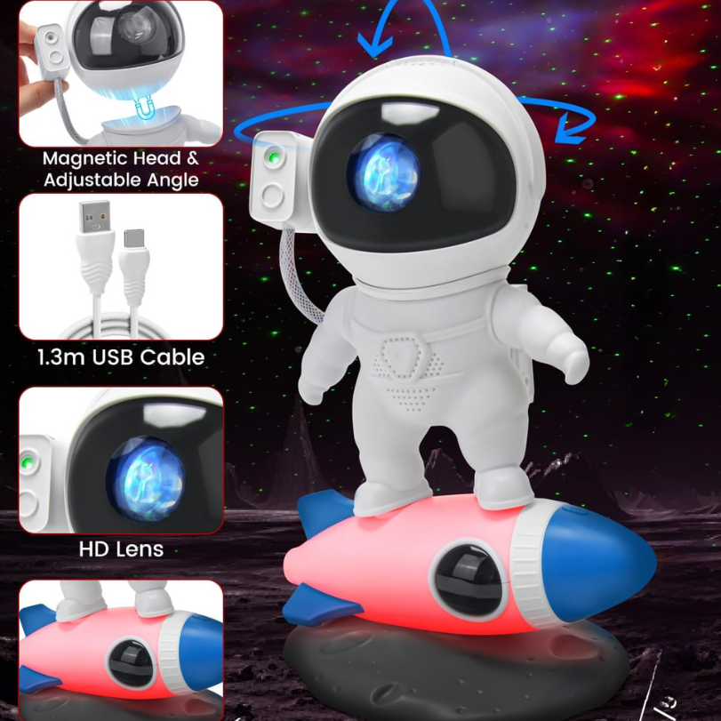 Ledsen™ AstronautProjector – LED Astronaut Galaxy Projektor Nat Lys