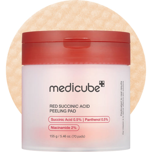 Eksfolierende toner-pads med ravsyre og panthenol til uren hud, 70 stk.