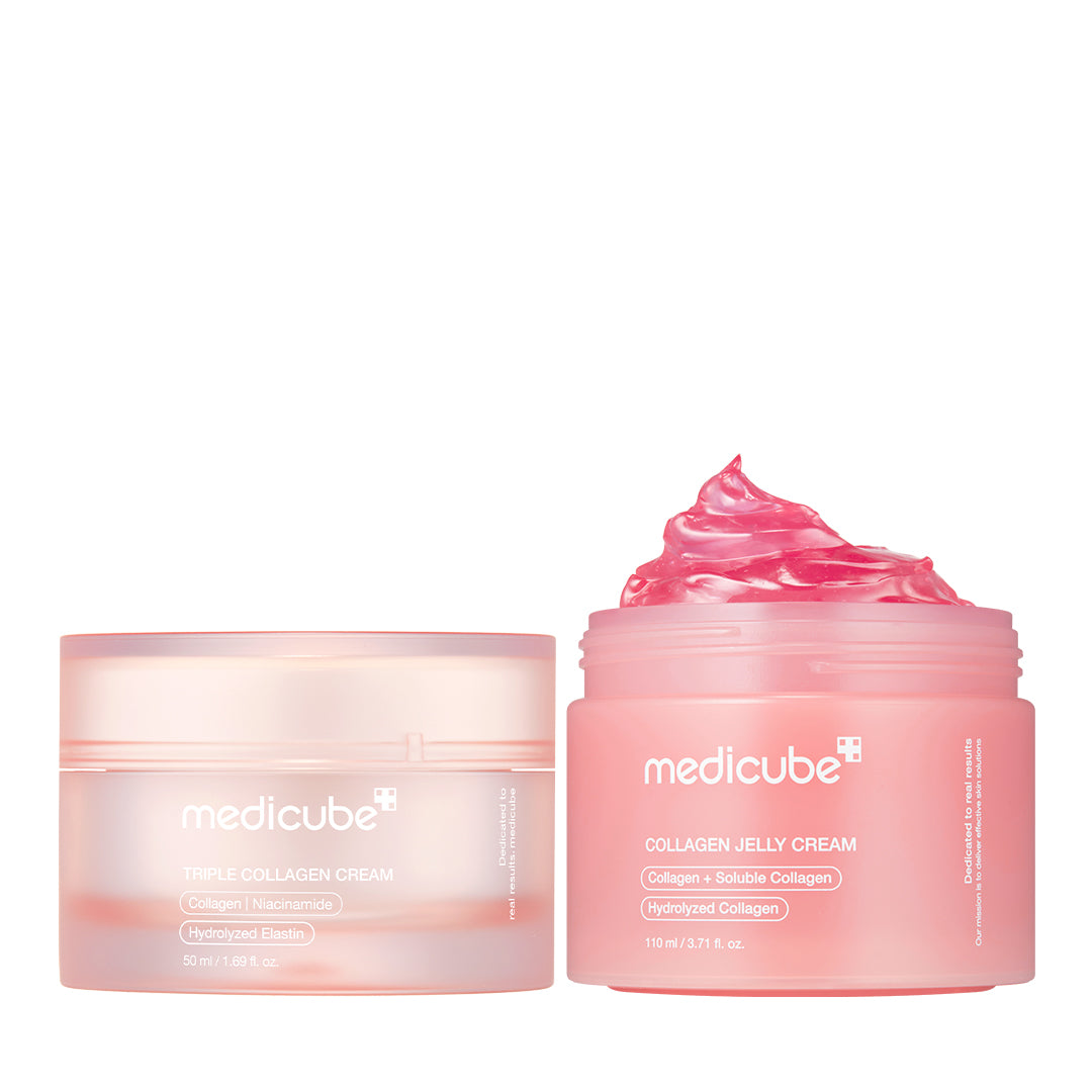Sæt med gelcreme og kollagencreme til fugt og fasthed, 110 ml og 50 ml