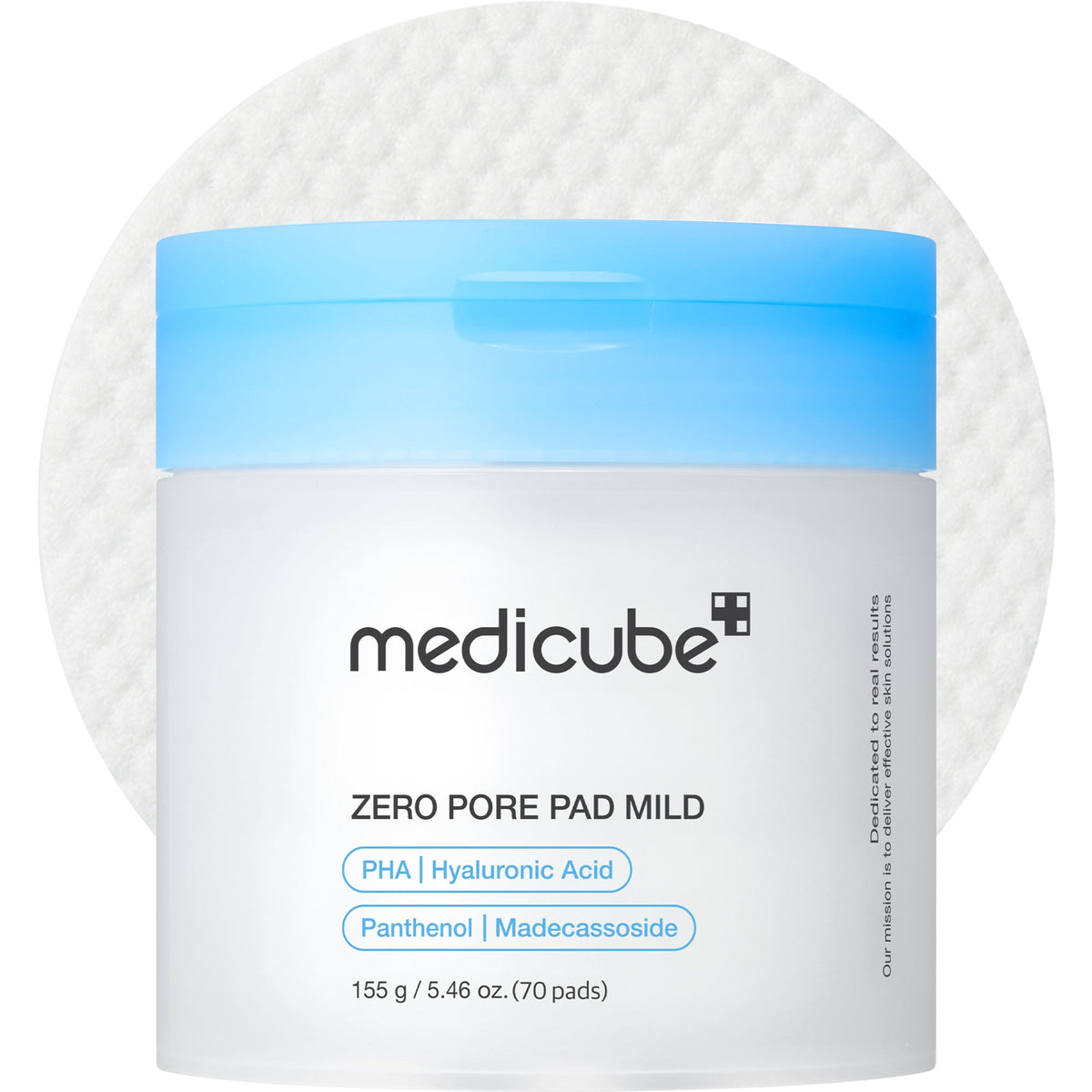 Milde porerensende pads med PHA og madecassoside, 70 stk., 155 g