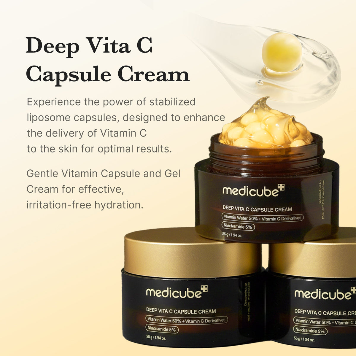 Kapselcreme med C-vitamin til mat hud og ujævn hudtone