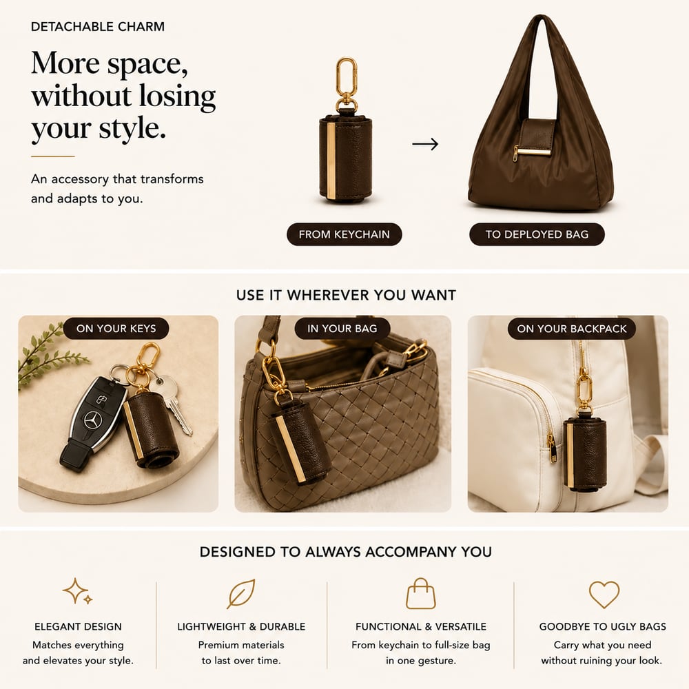Icone™ FoldableBag 1+1 GRATIS - Stilfuld Charme Sammenfoldelig Shopping Tote Taske