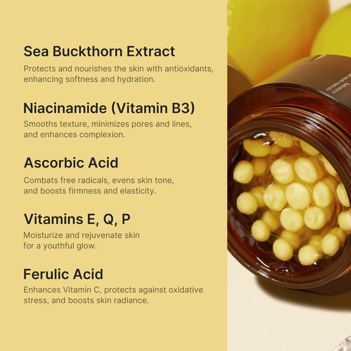 Kapselcreme med C-vitamin til mat hud og ujævn hudtone