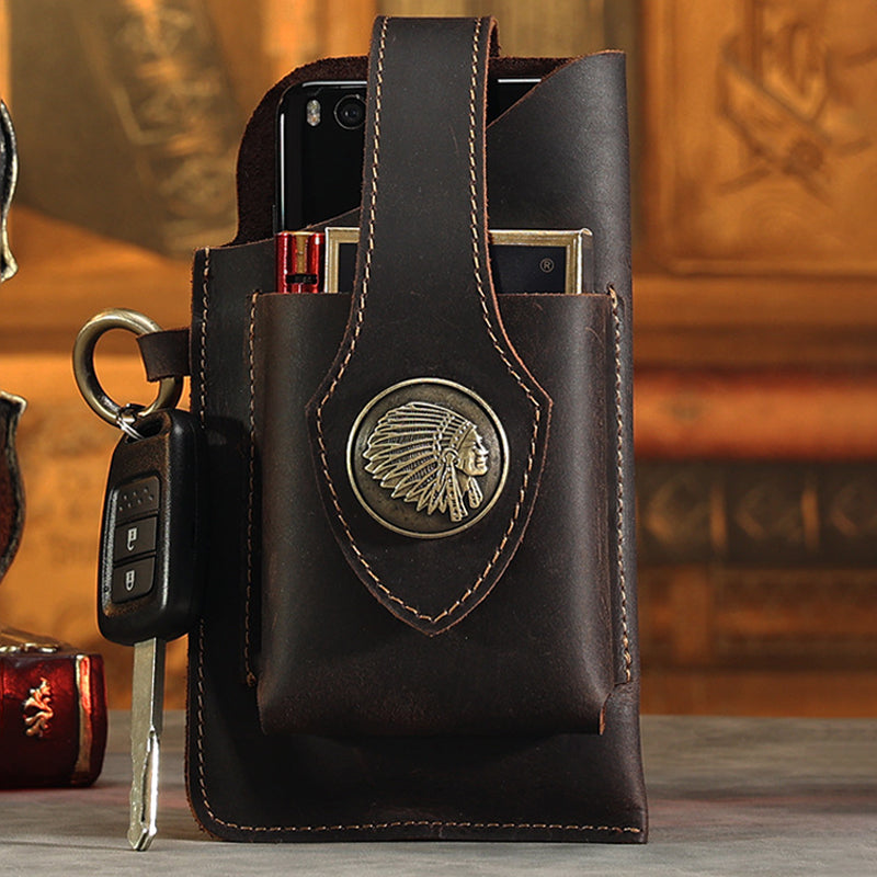Icone™ BeltPouch: Multifunktionel Læder Vintage Stil Bælte Posec