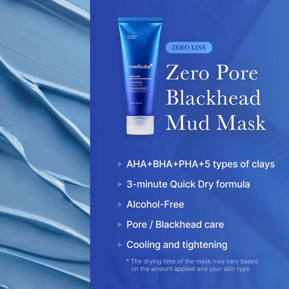 Lermaske mod hudorme med 5 typer ler samt AHA, BHA og PHA, 100 g