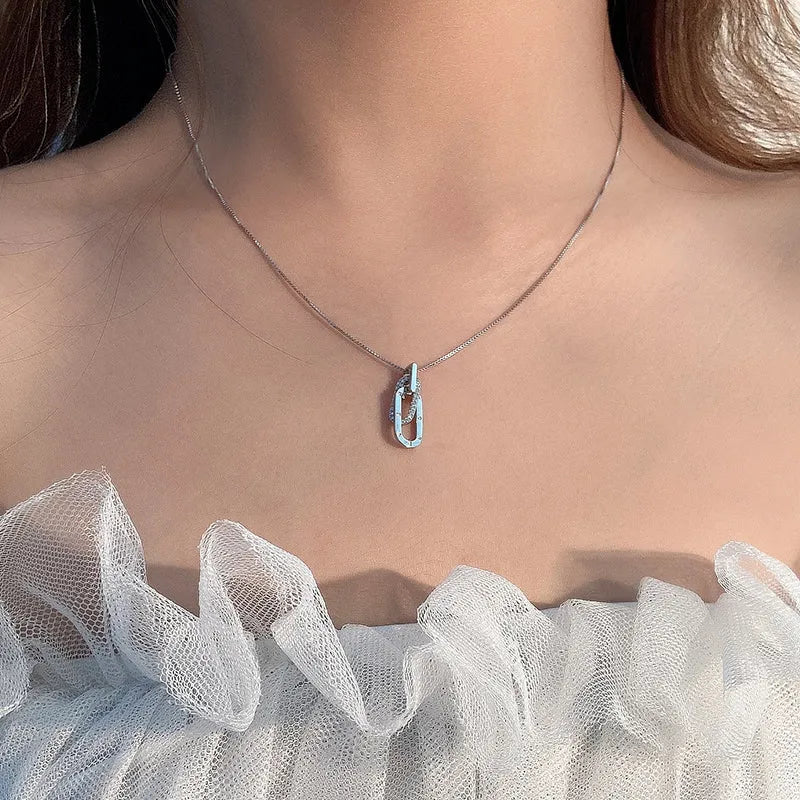 Jewelance™ InterlockingNecklace 1+1 GRATIS: Forever Link Sammenkoblet Vedhæng Mode Halskæde