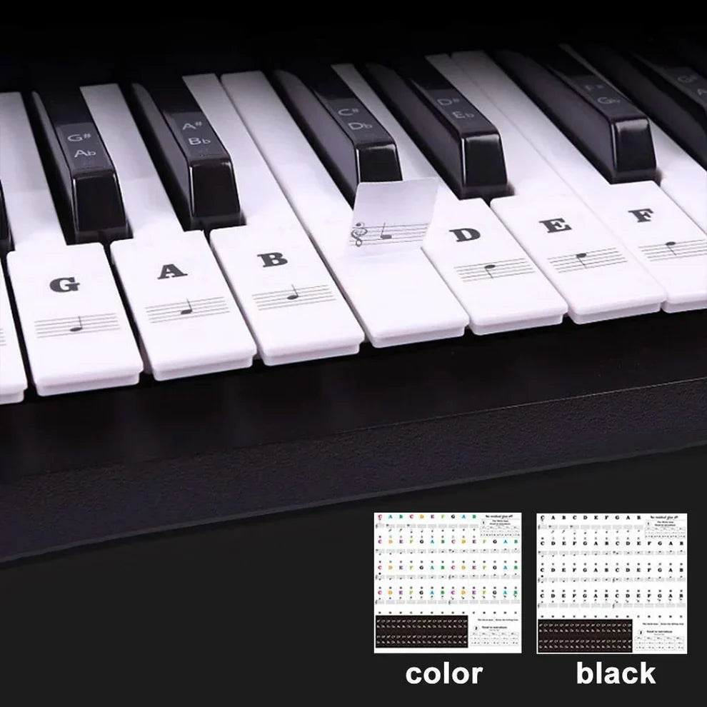 PianoStickers - Aftagelig Selvklæbende Klaver Nøgle Klistermærker