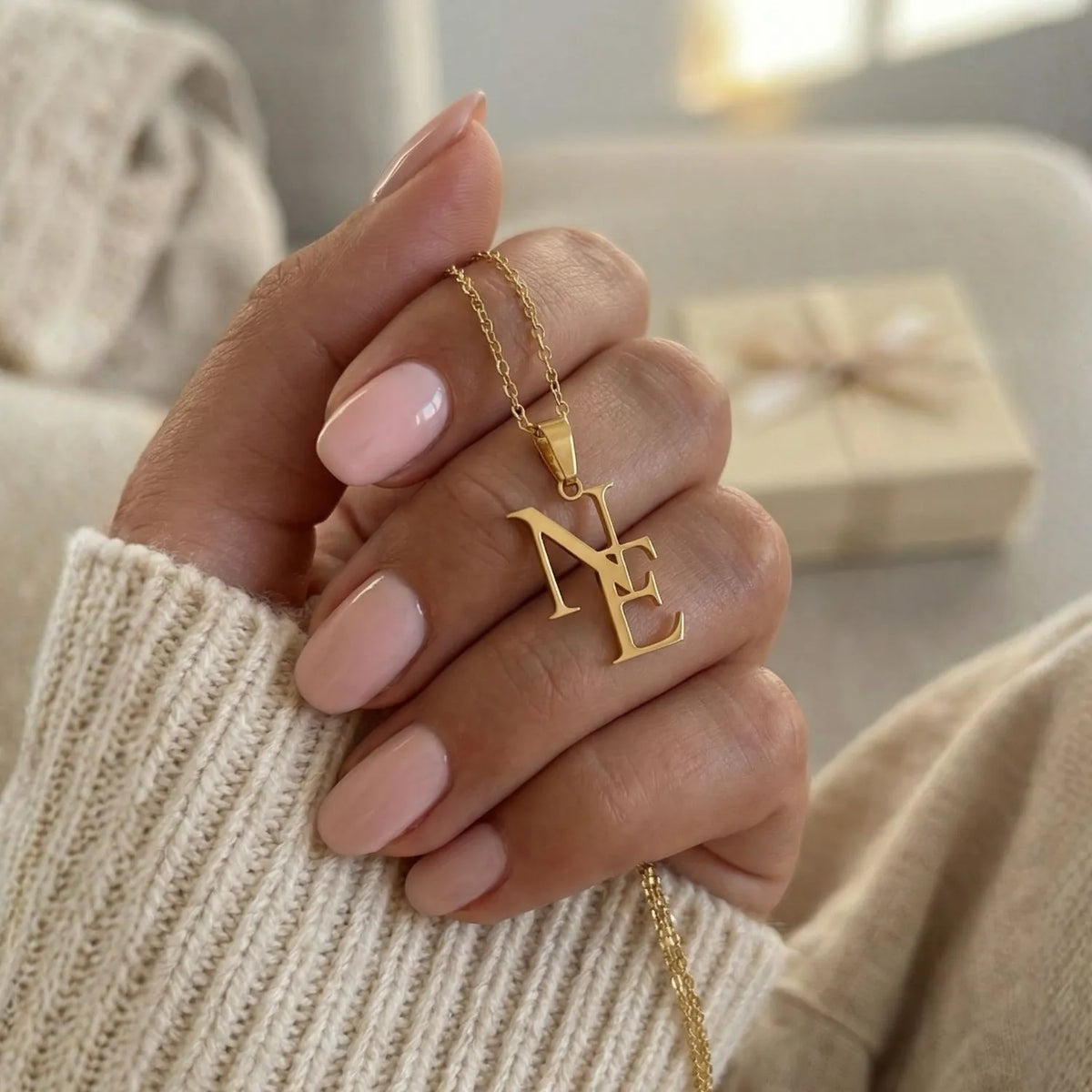 Jewelance™ InitialPendant: Personlig Initial Stablet Vedhæng Mode Halskæde