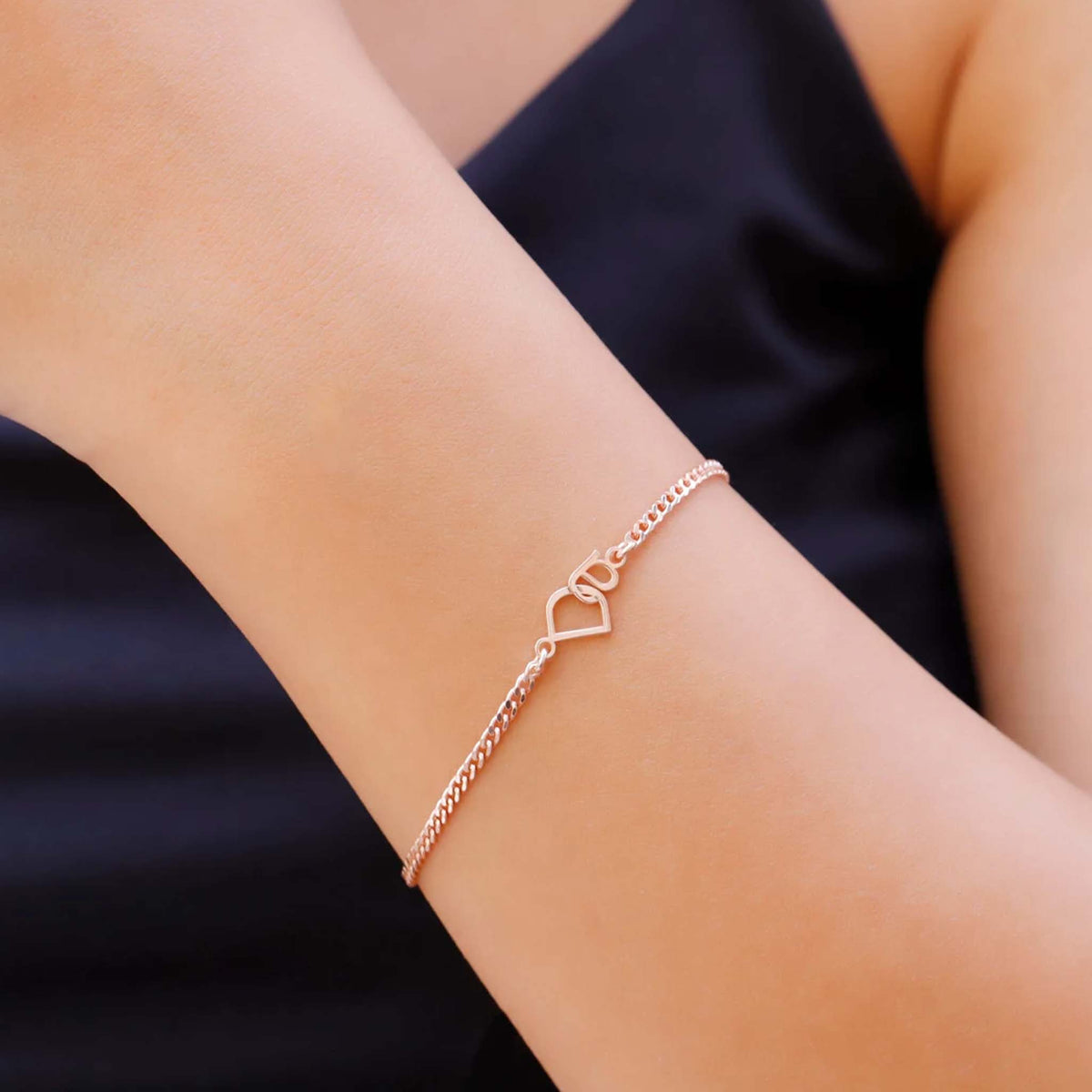 Jewelance™ InterlockingInitials - Tilpasset To Initialer Sammenflettet Modearmbånd