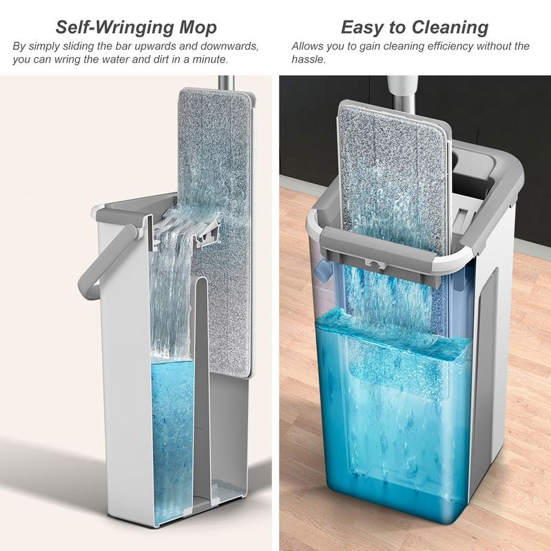 Cleaner Pro° CleanMop: Håndfri Vridningssystem Moppe Og Spand Sæt