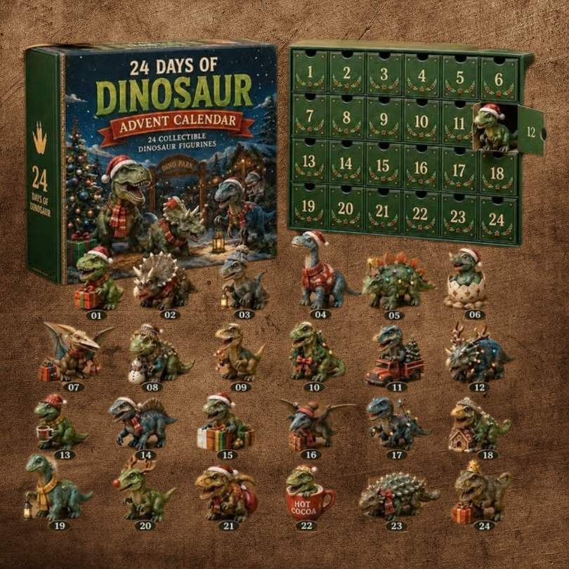 Kletshuts™ DinosaurAdvent: 24 Dage Af 2D Dinosaur Julekalender