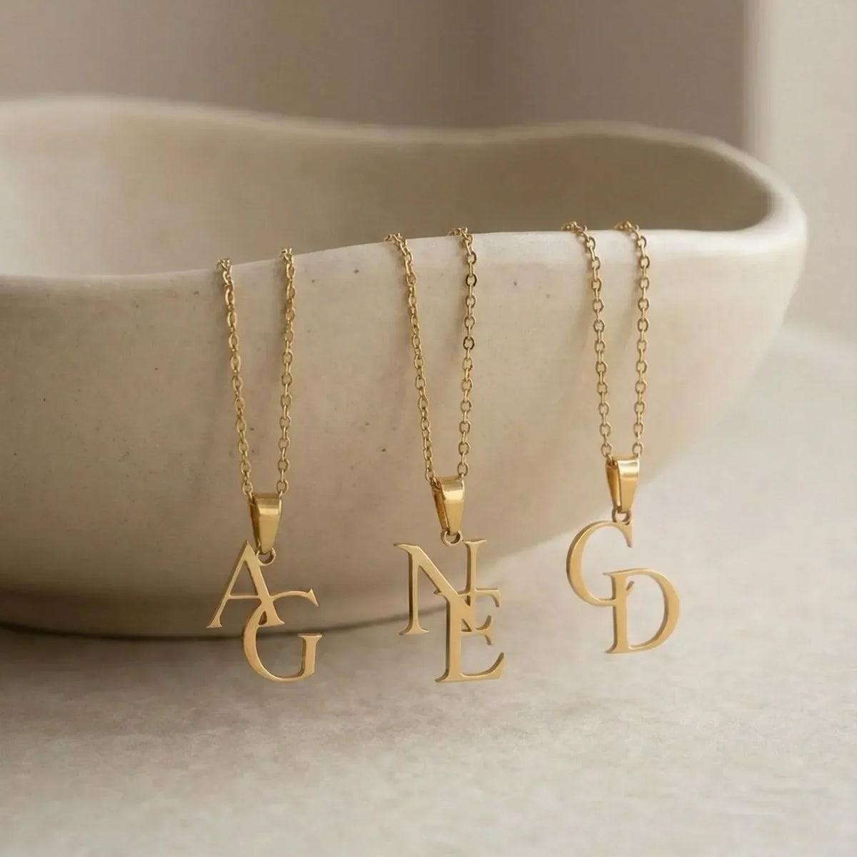 Jewelance™ InitialPendant: Personlig Initial Stablet Vedhæng Mode Halskæde