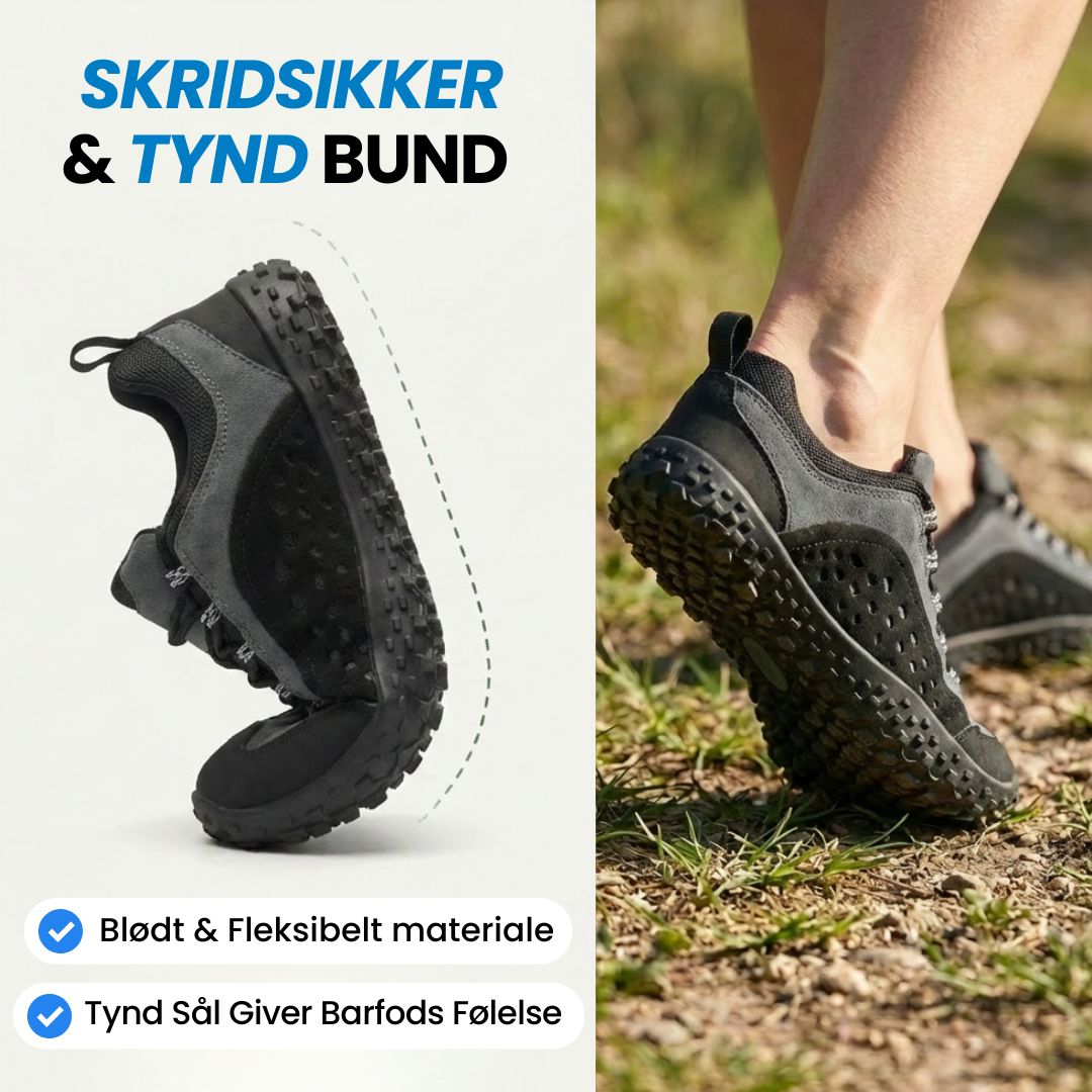 Ground – minimalistiske barfodssko med tynd sål – Brun