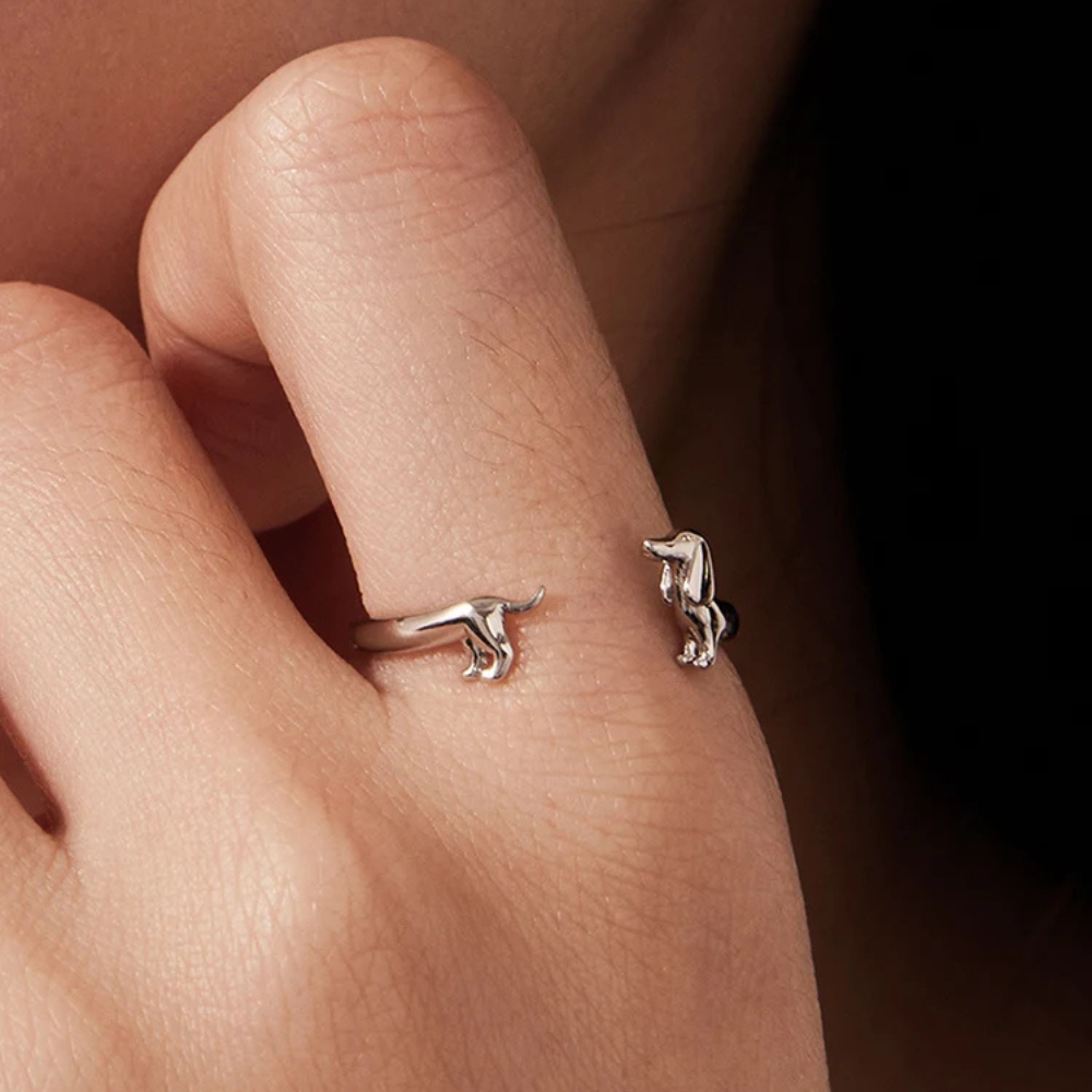 Jewelance™  DachRing: Elegant Sødt Delikat Justerbart Dachsundsring