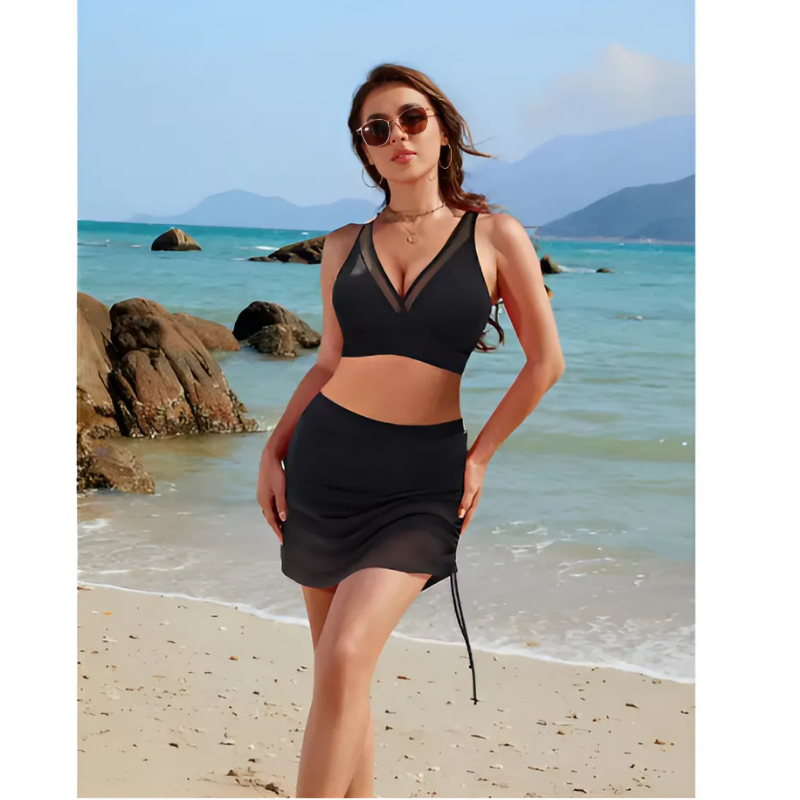 Icone™ BikiniSet: Komfortabelt Og Stilfuldt Badetøj I Mesh  2-Delt Sæt