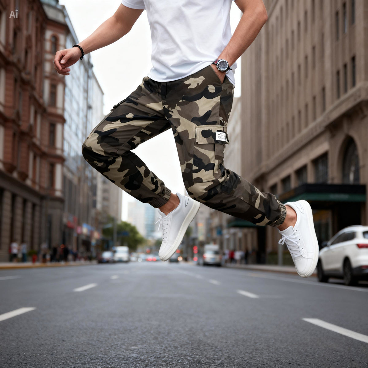 Icone™ CamouflagePants: Stilfulde Afslappet Multi-Lomme Camouflagebukser