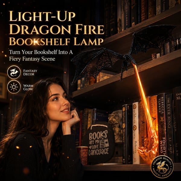 Ledsen™ DragonLamp: Belyst Drage Lampe Fantasy Bogreol Ambient Lys
