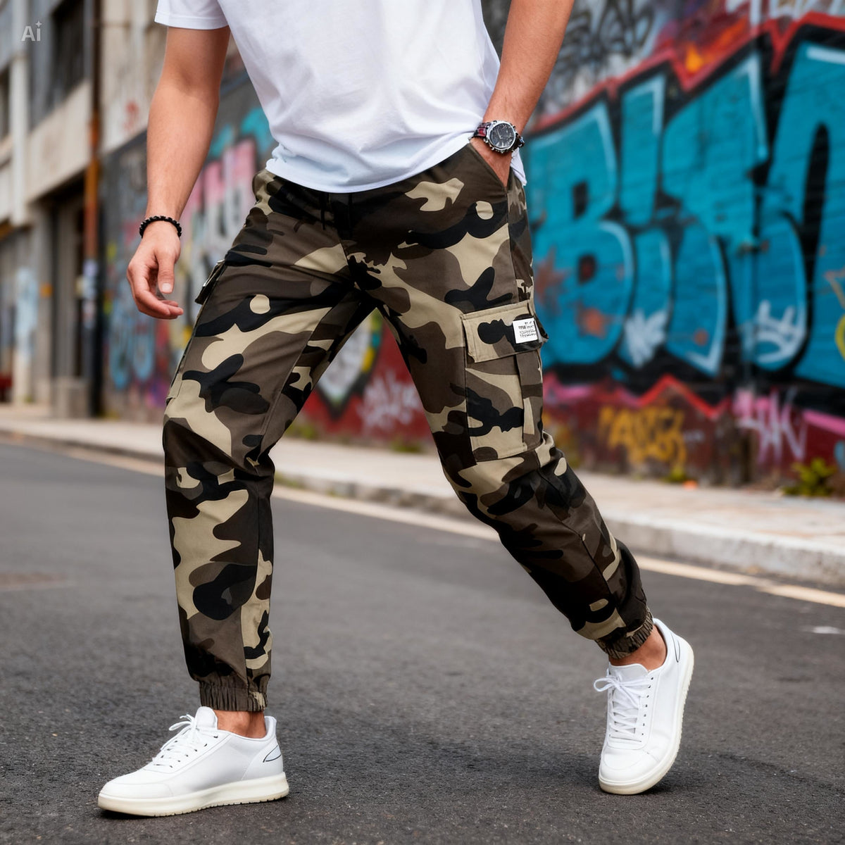 Icone™ CamouflagePants: Stilfulde Afslappet Multi-Lomme Camouflagebukser