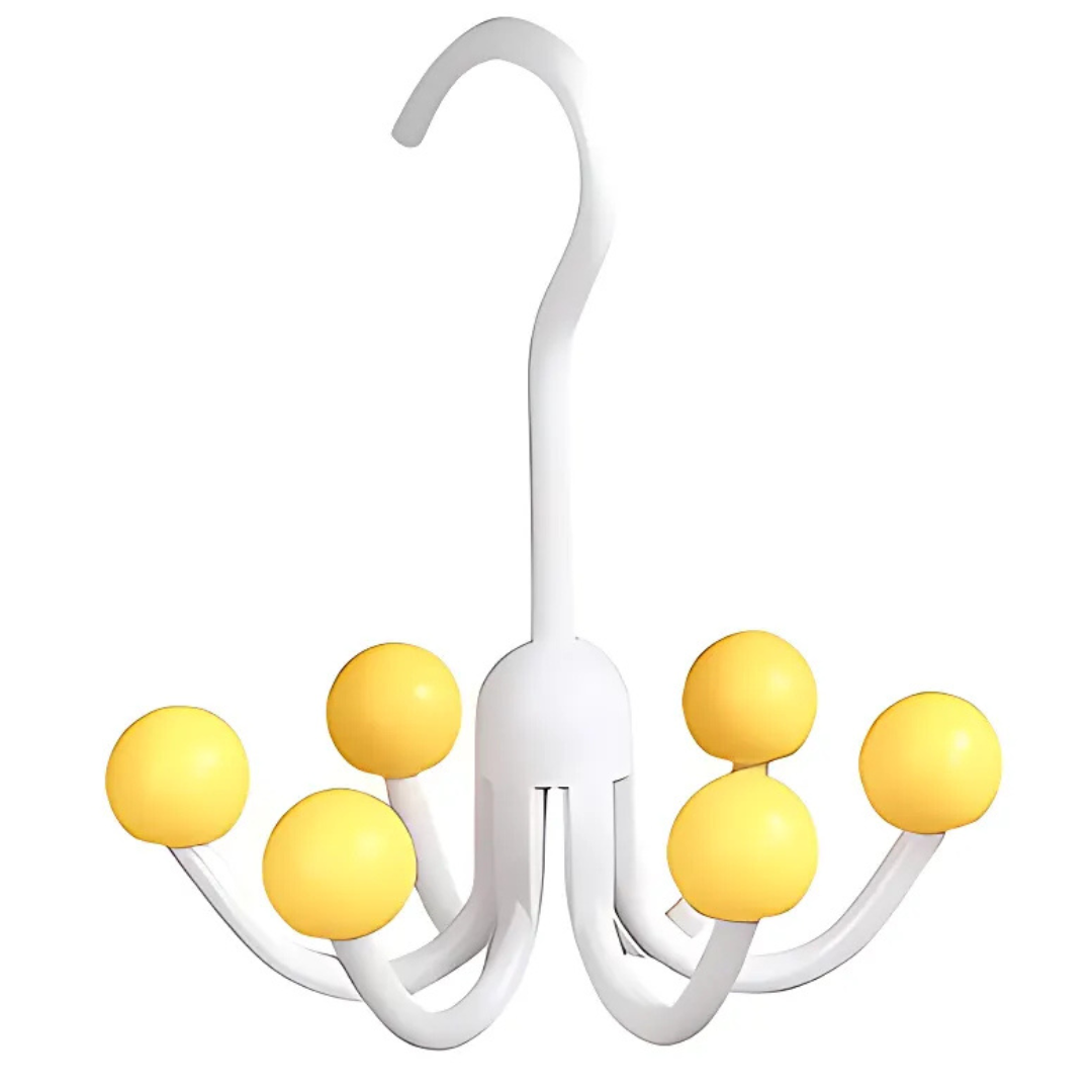 GlideHold® HangerHooks: 360° Drejelig 6 Klo Kroge Skabsorganizer Bøjle