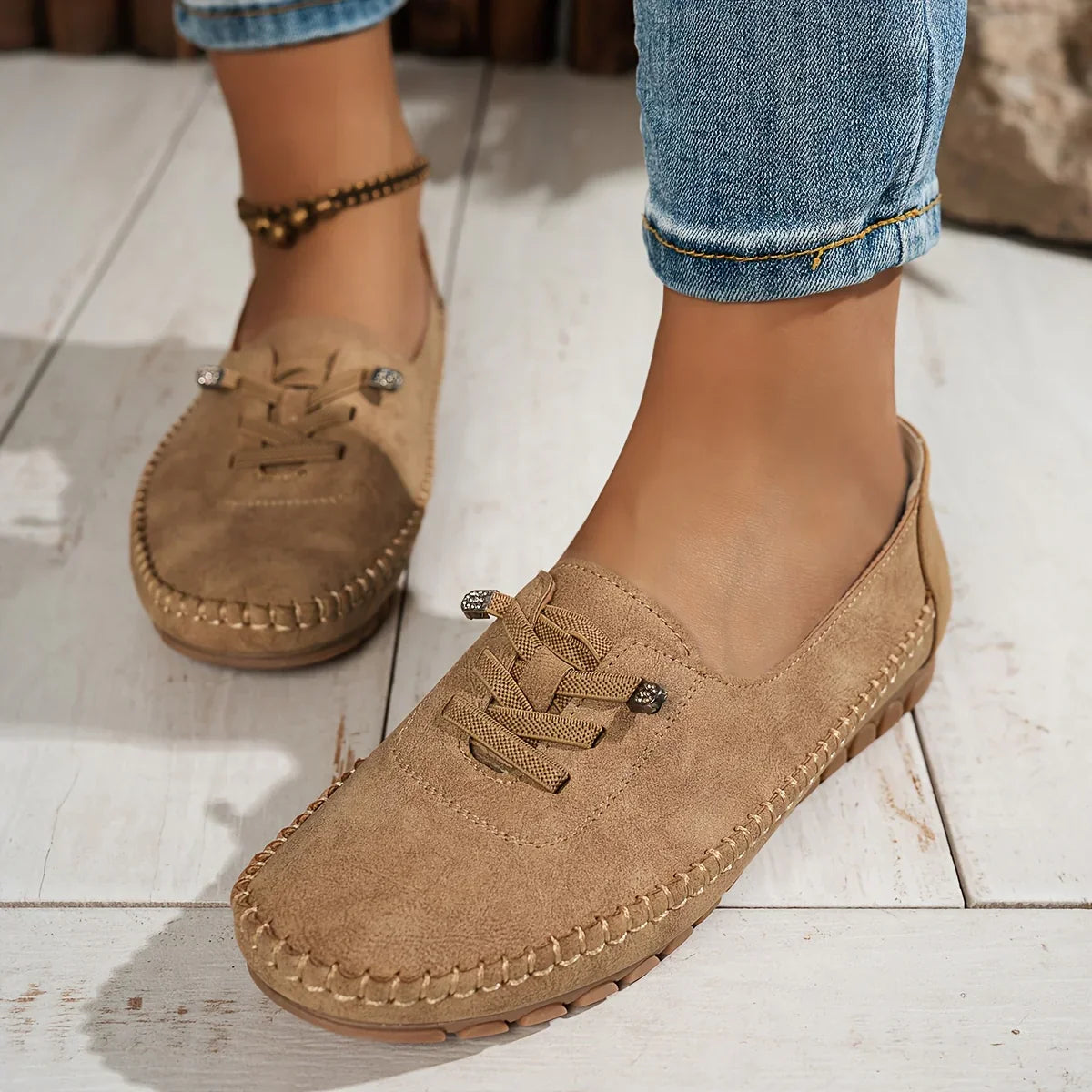 Happy™ BoatShoes: Præmie Komfort Smutte-På Moccasin Båd Sko