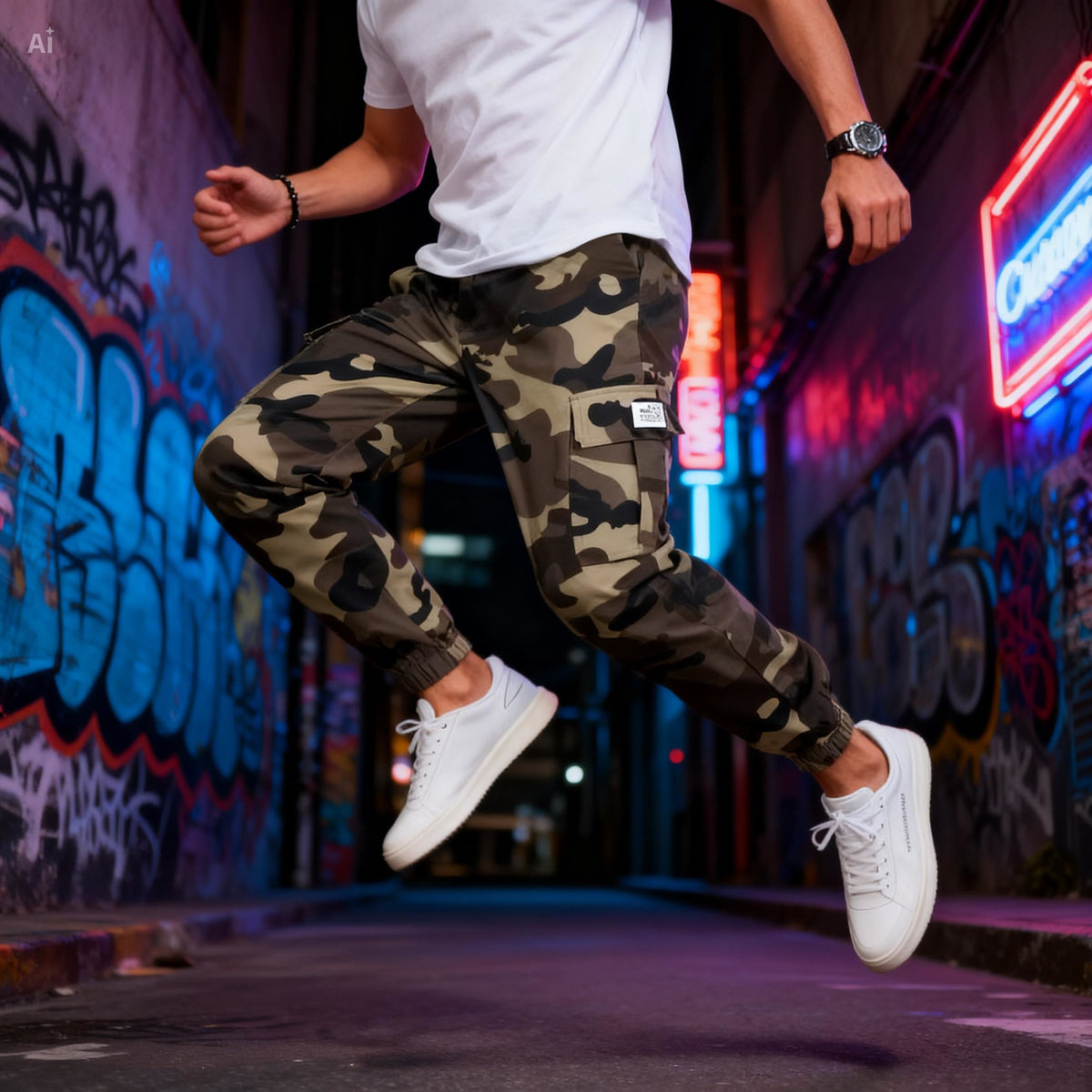 Icone™ CamouflagePants: Stilfulde Afslappet Multi-Lomme Camouflagebukser