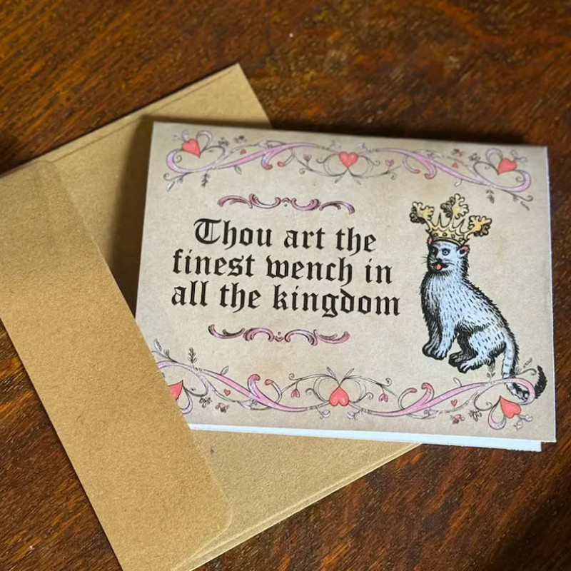 VintageCards 1+1 GRATIS: Middelaldersk Kærligheds-Tema Hilsen Vintage Kort