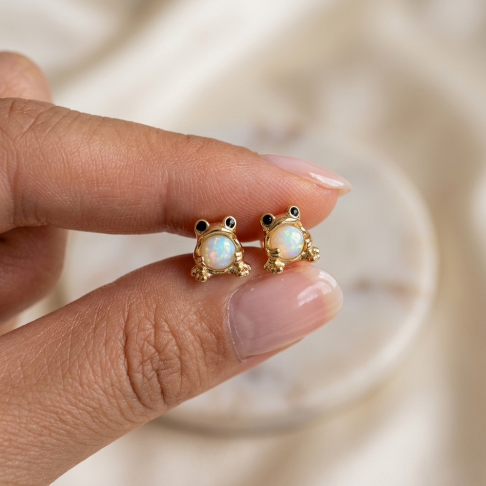 Jewelance™ FrogGem 1+1 GRATIS: Minimalistiske Mode Frog Gem Øreringe