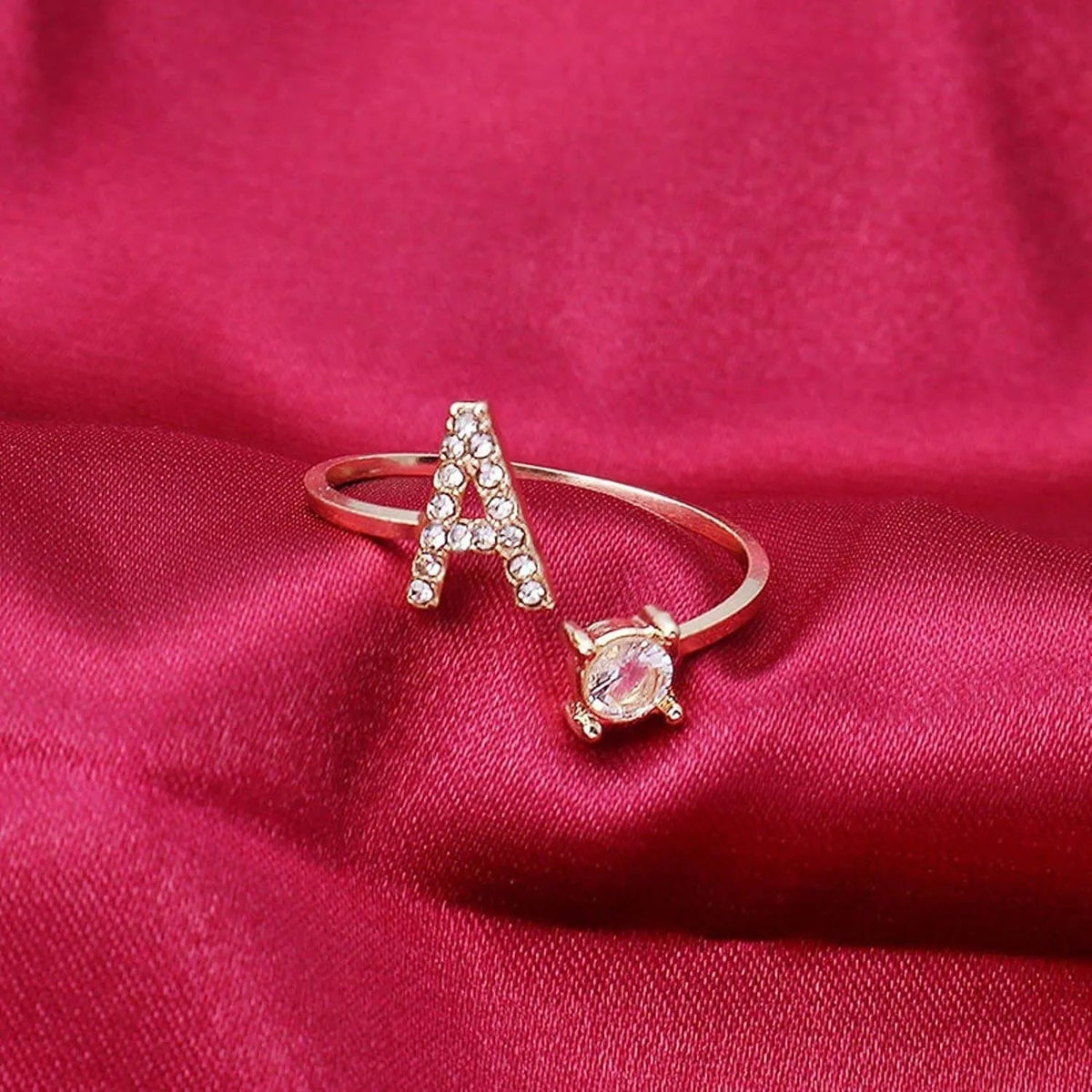Jewelance™ InitialRing 1+1 GRATIS: Mode Dainty Zirkon Sten Initial Ring