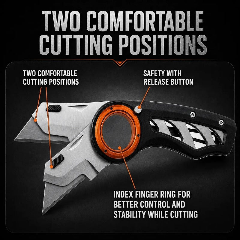 UtilityKnife - Multifunktionel Ergonomisk Ringhåndtag Greb Utility Knife Cutter