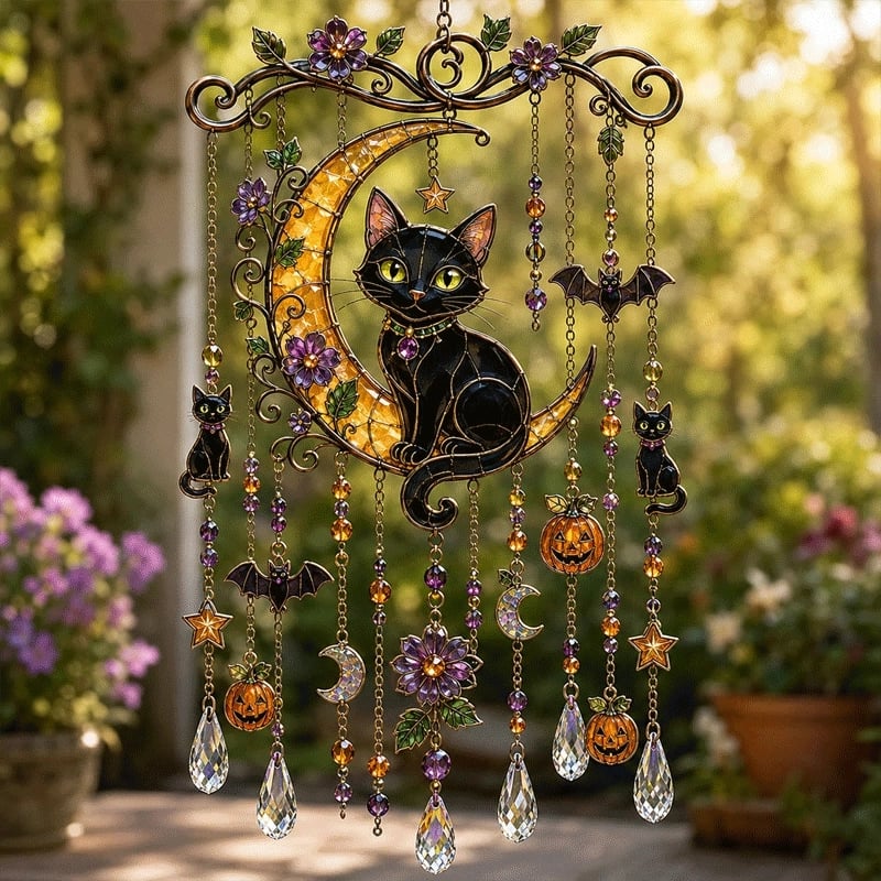 HalloweenChime - Spooky Seasonal Sun Catcher Charm Halloween Vindklokke Dekor