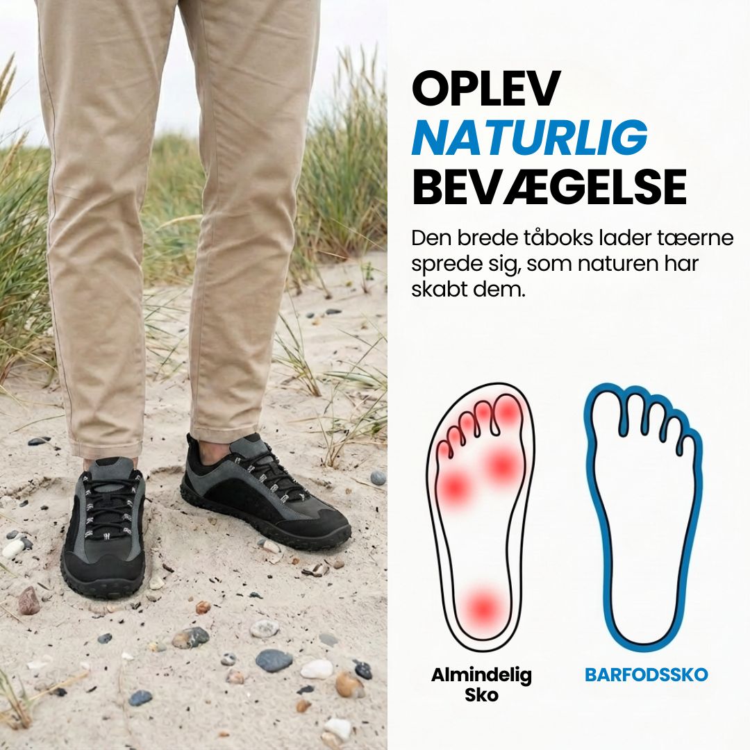 Ground – minimalistiske barfodssko med tynd sål – Brun