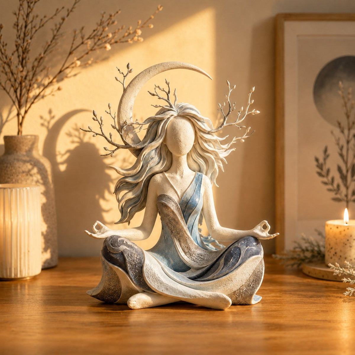 MeditationFigurine: Rolig Ånd Meditation Figurine Hjem Deko