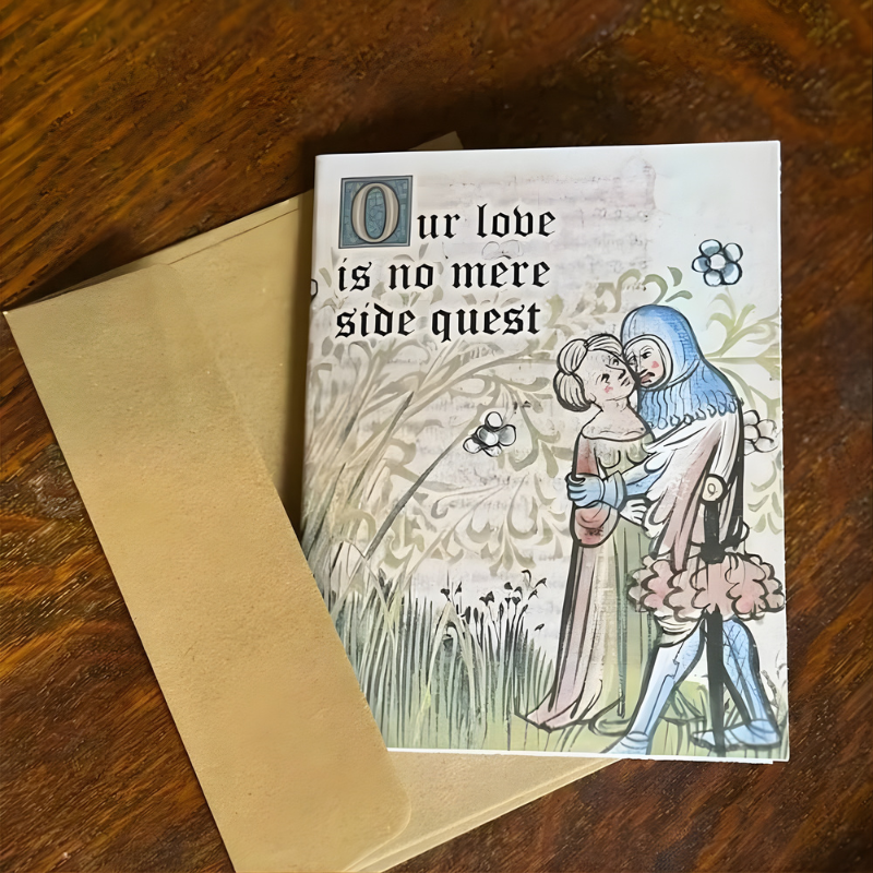 VintageCards 1+1 GRATIS: Middelaldersk Kærligheds-Tema Hilsen Vintage Kort