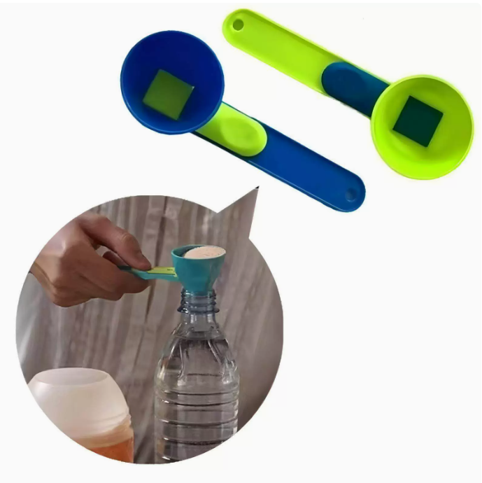 Justerbar måleske og tragt
