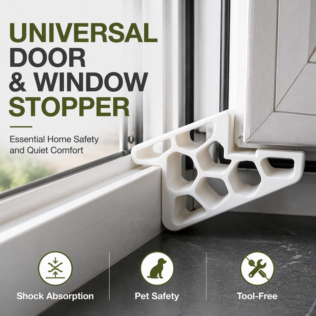 DoorStopper 2+3 GRATIS: Universel Og Sikker Dør- Og Vindueslås Stopper