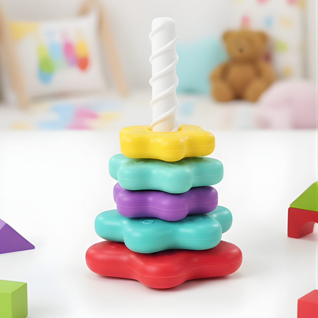 Kletshuts™ StackingToy: Regnbue Tårn Hjul Stabel Legetøj Sensorisk Læring