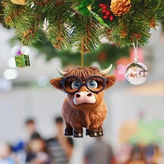 CowDecor - Tegneserie Ko Jul Træ Udsmykning