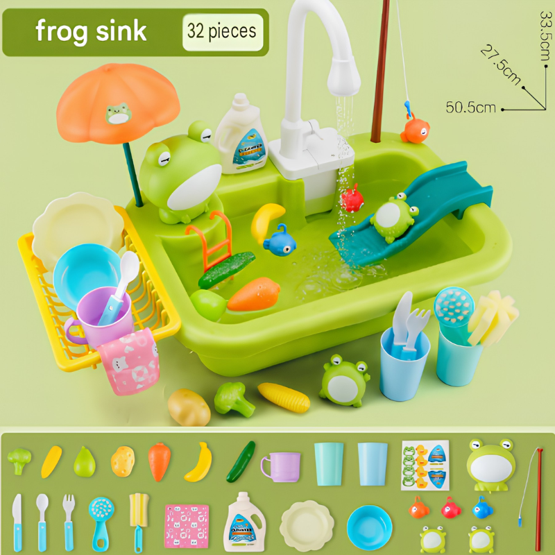 Kletshuts™ SinkToy - Børns Køkkenvask Legetøj Vandleg Sæt