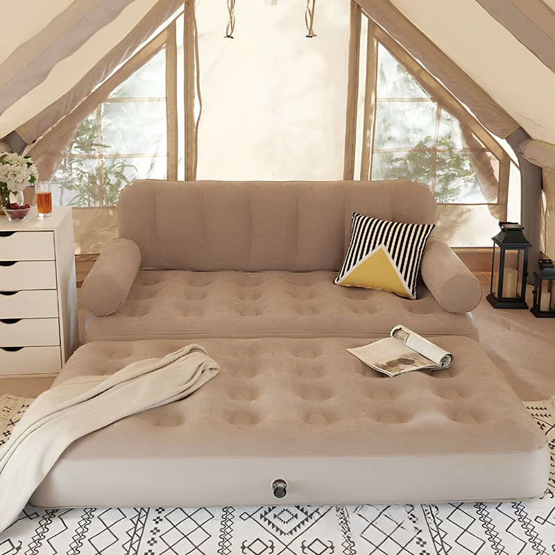UltiFurni® RestLounge: Konvertibel 2-i-1 Hurtig Opsætning Oppustelig Rest Lounge Sofa Seng