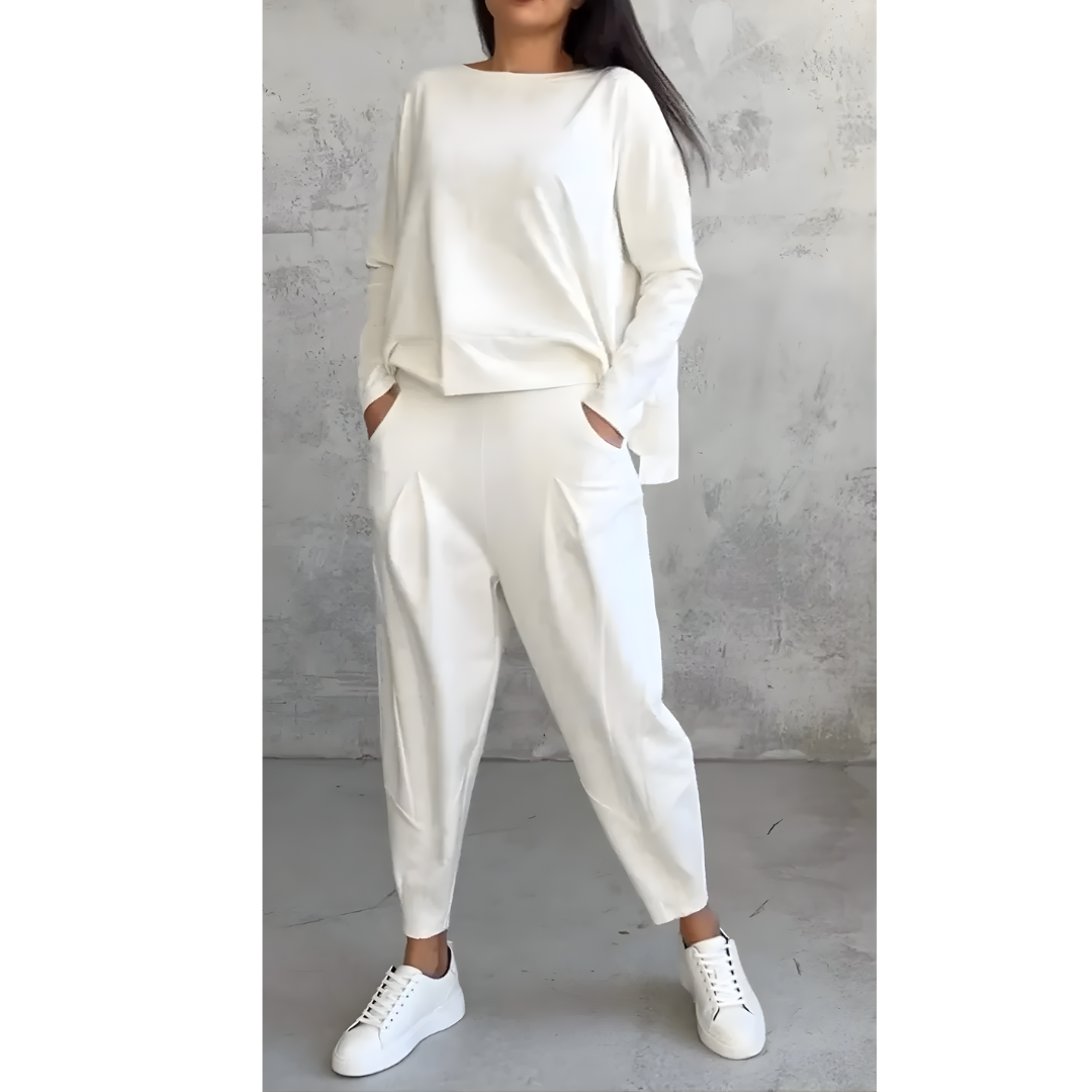 Icone™ CasualOutfit: Kvinders Langærmede Top Og Bukser To-Delt Tilfældig Outfit