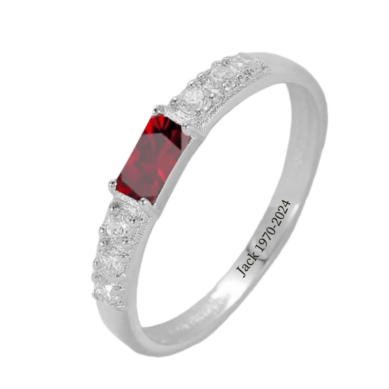 Jewelance™ MemorialRing - Personlig Fødselssten Graveret Mode Mindering
