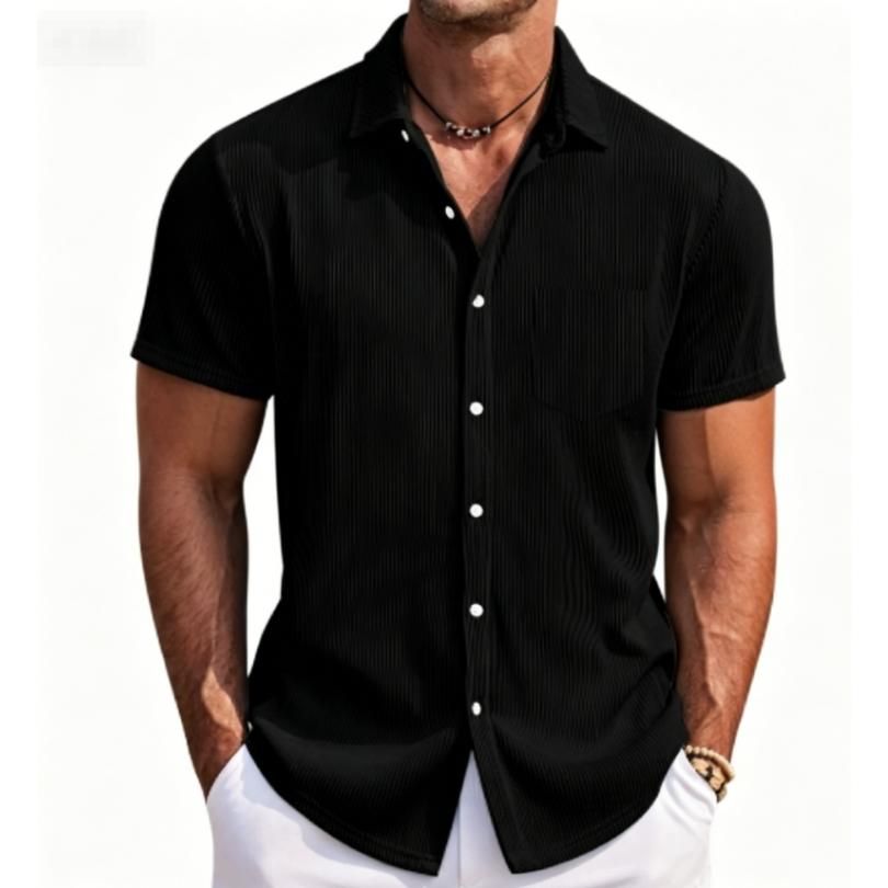 Icone™ StreetwearShirt: Komfortabel Stilfuld Herre Kortærmet Casual Streetwear Skjorte