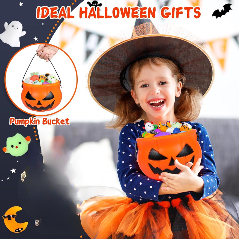 Kletshuts™ HalloweenSquishy: Halloween Kneb Eller Behandle Squishy Spand Legetøj