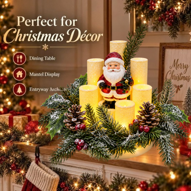 HolidayCenterpiece - Flammefri Jul Lys Ferie Arrangement Midtpunkt Accent
