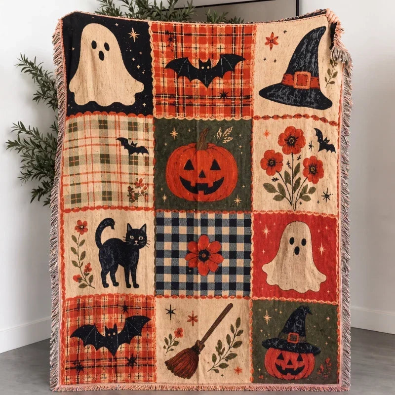 HalloweenBlanket - Vintage Halloween Design Tæppe