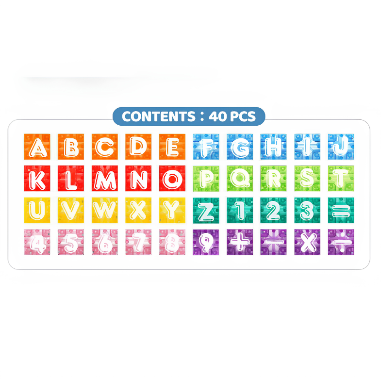 Kletshuts™ MagneticAlphabet  - Kreativ Alfabet Og Tal Magnetiske Byggeklodser Sæt