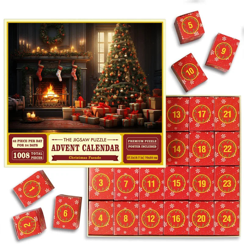 PuzzleAdvent - 24 Jigsaw Puzzle Advent Kalender (Tilfældigt Design)